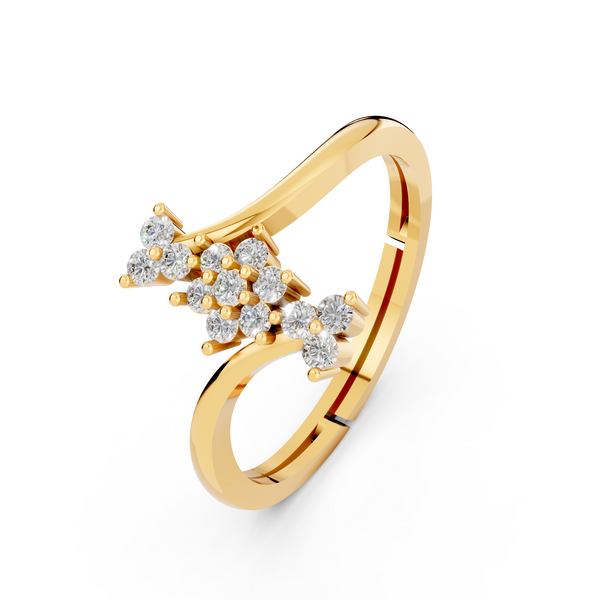 Miss Highness 925 Sterling Silver Gold-Plated Sparkle Cluster Wave Ring for Women & Girls | Daily & Occasion Wear with BIS Hallmark | Valentine’s Day, Birthday & Anniversary Gift Jewellery