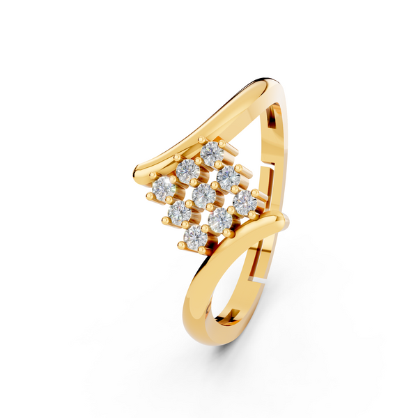 Miss Highness 925 Sterling Silver Gold-Plated Diamond Cluster Open Ring for Women & Girls | Daily & Party Wear with BIS Hallmark | Valentine’s Day, Birthday & Anniversary Gift Jewellery