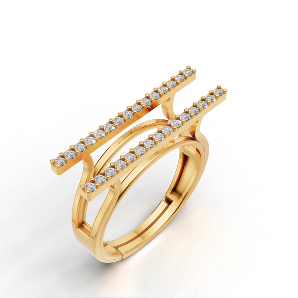 Miss Highness 925 Sterling Silver Gold-Plated Dual Bar Open Ring for Women & Girls | Daily & Party Wear with BIS Hallmark | Valentine’s Day, Birthday & Anniversary Gift Jewellery