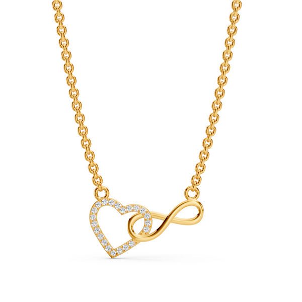 Miss Highness 925 Gold-Plated Heart Infinity Pendant Necklace For Women